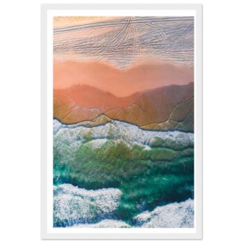 Ocean Serenity Aerial View: Coastal Abstract Framed Poster