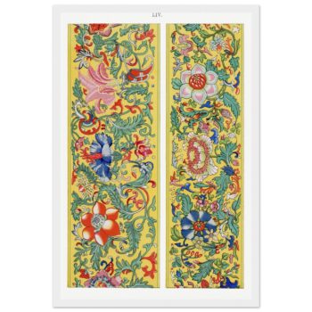 Vibrant Chinoiserie Floral Pattern Framed Poster – Classic Matte Paper Art Print