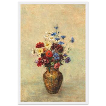 Vibrant Floral Still Life Wooden Framed Poster – Classic Art Print for Your Home