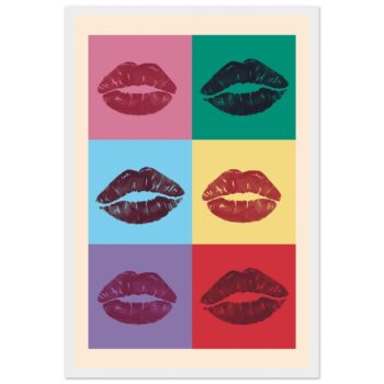 Pop Art Kiss Classic Matte Framed Poster: Vibrant Lip Prints for Bold Decor