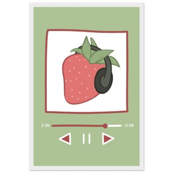 Strawberry Jams Classic Framed Poster - Cute Matte Paper Art for Music & Food Lovers
