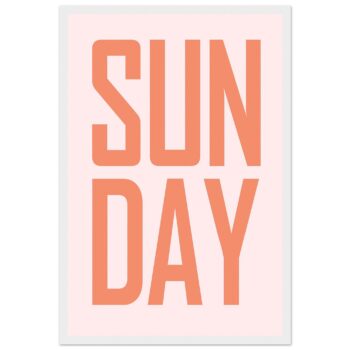 Relaxed Sunday Vibes Framed Poster in Warm Coral & Pink – Classic Matte Paper & Wood Frame