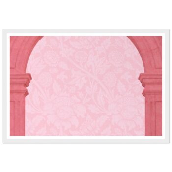 Blush Pink Damask Archway Framed Poster - Classic Matte Paper Print