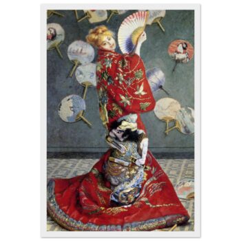 La Japonaise by Monet: Classic Matte Paper Framed Poster in Vibrant Red and Gold