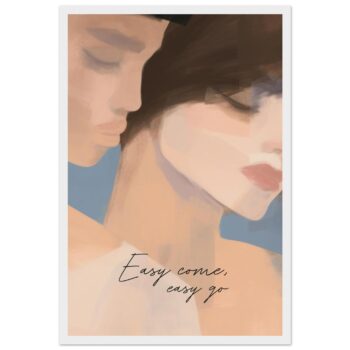 Easy Come, Easy Go Abstract Lovers Framed Art Print | Matte Paper & Pine Wood Frame