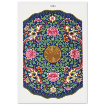 Vibrant Chinoiserie Floral & Phoenix Pattern Framed Poster – Classic Matte Paper Art Print